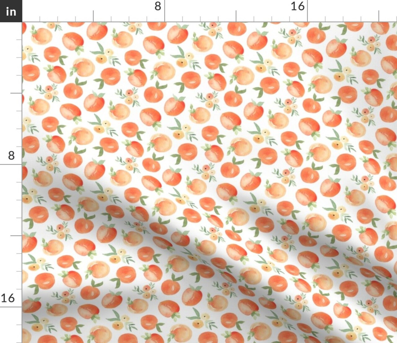 Painted Peaches Smaller Fruit Peach Summer Picnic Food Kitchen Custom Printed Fabric by Spoonflower Various Fabrics by the Yard or Fat Quarter